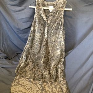 Sheer High-Low Knox Rose Blouse